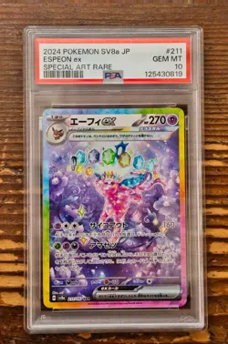 PSA 10 Espeon ex SAR 211/187 sv8a Terastal Festival Japanese 2024 Pokemon Card - Image 1