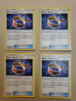 4x Choice Band 121/145 Trainer Guardians Rising Pokemon Play set - ABC - Image 1
