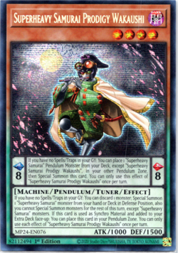 Superheavy Samurai Prodigy Wakaushi MP24-EN076 Secret Rare 1st Edition Yugioh - Image 1