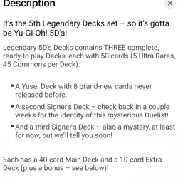 2025 Yugioh Legendary 5D's Decks Sealed Box, Free Shipping $75 Before Tax - Image 2