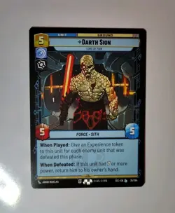 Star Wars Unlimited: Secrets Of Power - Darth Sion LEGENDARY #35 w/2 BONUS cards - Image 1