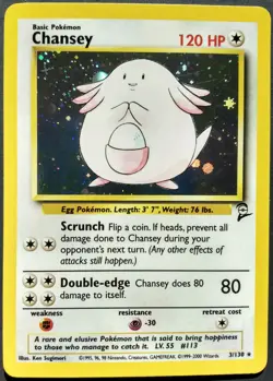 CHANSEY Pokemon Base Set 2 #3/130 Vintage WotC RARE HOLO LP-NM+/M PICK YOUR CARD - Image 1