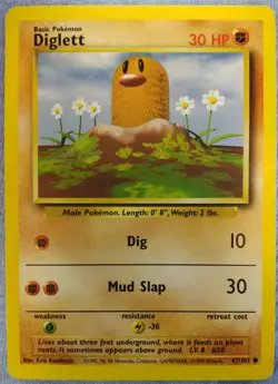 DIGLETT Pokemon TCG Base Set Unlimted #47/102 SYMBOL ERROR LP-HP PICK YOUR CARD - Image 5