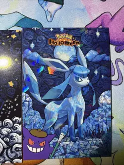 Cracked Ice Holo Gengar Painting Eevee & Glaceon Halloween Card database NON TCG - Image 4