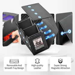Card Deck Box for MTG, Double Storage Box with 2 Commander Display & 1 Dice Tray - Image 5