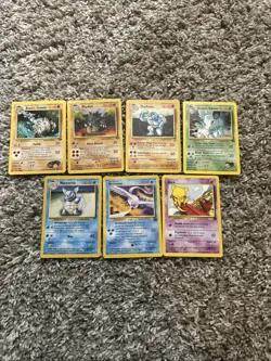 Lot Of 7 Vintage Pokemon Cards : Machoke, Graveler, Rhydon, Articuno, And More - Image 1