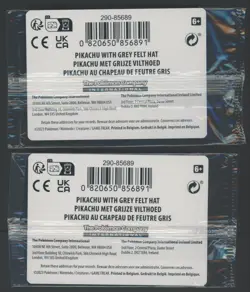Lot of 2 Pokemon Pikachu Grey Felt Hat #085 Van Gogh Sealed Promo Card TCG PTCG - Image 2