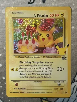 Pokemon Celebrations Classic Collection Birthday Pikachu Card - Image 1