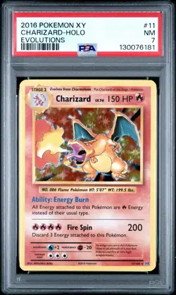2016 Pokemon XY Evolutions: Charizard Holo #11, PSA 7 Near Mint Condition, Rare! - Image 1