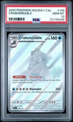 2025 POKEMON HOLIDAY CALENDAR PROMO #149 CRABOMINABLE PSA 10 Illustration Rare - Image 1
