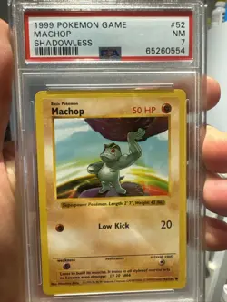 PSA 7 NM Near Mint Machop Shadowless Pokemon Base Set WOTC #52 - Image 1