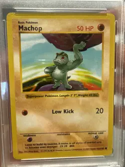 PSA 7 NM Near Mint Machop Shadowless Pokemon Base Set WOTC #52 - Image 2