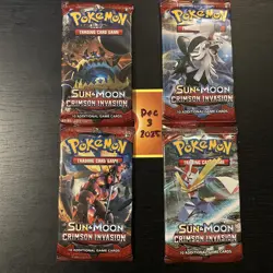 POKEMON CRIMSON INVASION - 4x Booster Packs - Art Set - Factory Sealed - TCG - Image 1