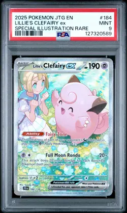 2025 POKEMON JTG EN-JOURNEY TOGETHER #184 LILLIE'S CLEFAIRY EX PSA 9 - Image 1