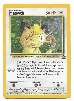 Meowth 10/53 Wotc Promo Holo Pokemon TCG Vintage - Image 1