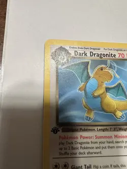 2000 Pokemon Team Rocket First Edition Dark Dragonite NON HOLO #22/82 HP - Image 2
