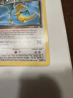 2000 Pokemon Team Rocket First Edition Dark Dragonite NON HOLO #22/82 HP - Image 4