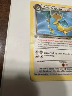 2000 Pokemon Team Rocket First Edition Dark Dragonite NON HOLO #22/82 HP - Image 5
