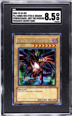 SGC 8.5 Near Mint Mint + 2004 Yu-Gi-Oh Red-Eyes B. Dragon PCJ-EN001 Prismatic - Image 1