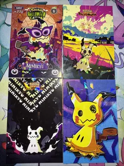 4 Cracked Ice Holo Mimikyu Multiple Different Database Sets NON-TCG Cards - Image 1