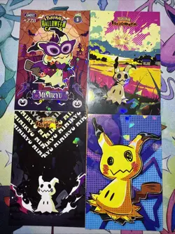 4 Cracked Ice Holo Mimikyu Multiple Different Database Sets NON-TCG Cards - Image 2