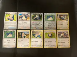 Snorlax Pokemon Card TCG Lot 10x Cards Reverse Holos - Image 1