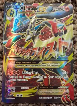 Mega M Lucario Ex 55a/111 Furious Fists Ultra Rare Full Art Holo Pokemon Card - Image 1