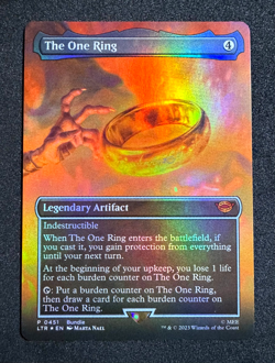 MTG THE ONE RING BORDERLESS 0451 LORD OF THE RINGS LTR FOIL SCENE PROMO - Image 3
