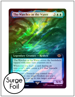 1x The Watcher in the Water, Extended Art Surge Foil LOTR, Magic MTG NM - Image 1