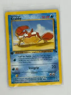 Pokemon Fossil Krabby 51/62 - 1st Edition Non-Holo - WOTC 1999 - NEVER PLAYED - Image 1