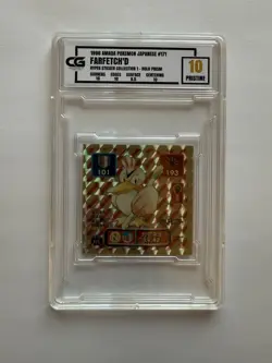 1996 Amada Pokemon Japanese Farfetch’d #171 Hyper Sticker CG PRISTINE 10 - Image 1