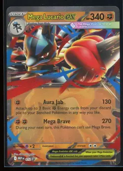 Mega Lucario ex 2025 Pokemon Mega Evolution Promo #012 Black Star Promo Holo - Image 1