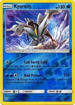 x1 Kyurem - 50/214 - Reverse Holo Rare Pokemon SM10 Unbroken Bonds M/NM - Image 1