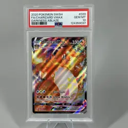 PSA 10 Pokemon 2020 Sword & Shield Charizard VMAX 020 Full Art Darkness Ablaze - Image 1