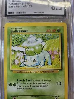 1999 Pokemon BULBASAUR #44 Base Set CGC 8.5 NM/Mint+ - Image 2