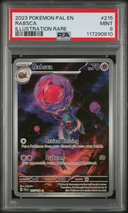 Rabsca #215/193 Pokemon Card TCG 2023 Paldea Evolved Ultra Rare Holo PSA Mint 9 - Image 1