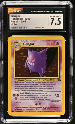 CGC 7.5 Gengar 1999 Fossil 5/62 Holo Pokemon Card - Image 1