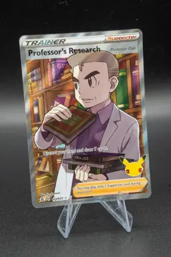 Professor's Research Oak Full Art 024/025 Celebrations Full Art Pokemon Card NM - Image 1