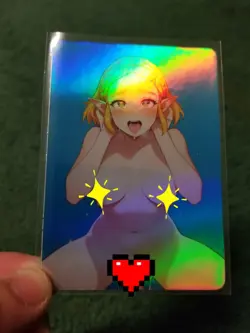 PRINCESS ZELDA RAINBOW FOIL CUSTOM WAIFU ANIME CARD #3 - Image 1