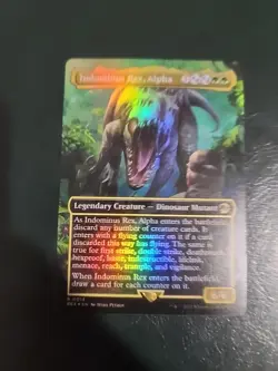 1x MTG Indominus Rex, Alpha (Borderless Foil) UB Jurassic World Collection NM#14 - Image 1