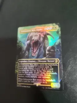 1x MTG Indominus Rex, Alpha (Borderless Foil) UB Jurassic World Collection NM#14 - Image 3