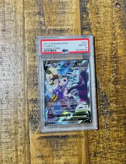 2021 Pokemon SWSH Fusion Strike Mew V #251/264 PSA 8 - Image 1