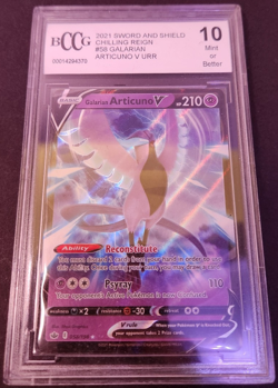 Pokemon TCG Galarian Articuno V #058/198 Chilling Reign, Graded BCCG 10, Mint - Image 3