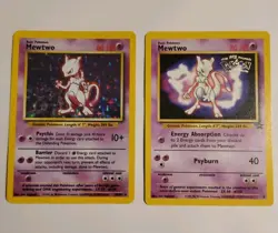 Pokemon Vintage Mewtwo Holo Base set #10/102 with Mewtwo Black Star Promo #3 - Image 1
