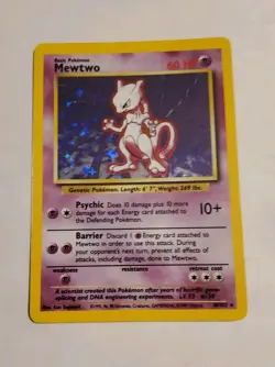 Pokemon Vintage Mewtwo Holo Base set #10/102 with Mewtwo Black Star Promo #3 - Image 5