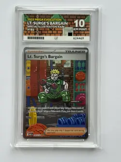 Pokemon ACE 10 Lt. Surges Bargain 185/132 Mega Evo Secret Rare Perfect Grade - Image 1