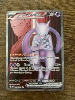 Team Rocket's Mewtwo EX 213/182 Sv10: Destined Rivals Holo Pokemon TCG - Image 2
