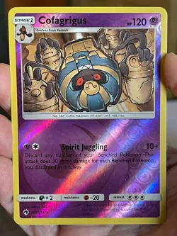 POKEMON COFAGRIGUS 100/214 RARE REVERSE HOLOFOIL LP LOST THUNDER CARD - Image 1