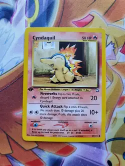 1st Edition CYNDAQUIL NM 57/111 Non-Holo Common Neo Genesis Pokemon Card - Image 1