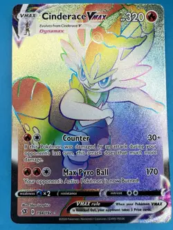 Cinderace VMAX Secret Rare Rainbow 194/192 Swsh02: Rebel Clash Pokemon Card - Image 1